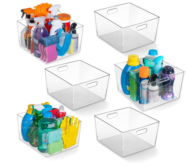 ClearSpace Plastic Pantry Organization and Food Storage Bin – Great Kitchen Organization and Kitchen Storage – Fridge Organizer Bins, Pantry Storage – 6 Pack