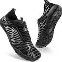 Barefoot Shoes Women Men Hike Comfortable Grounded Lightweight Footwear Non-Slip Sole Wide Toe Box (Black)