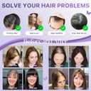 Human Hair Topper for Women No Bangs, 100% Remy Toppers Hair Pieces for Women, No Tangle & Smooth, 10 Inch #01 Jet Black