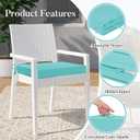 Basic Beyond Outdoor Chair Cushions for Patio Furniture, Waterproof Outdoor Seat Cushions Set of 4 19 x 19, Patio Chair Cushions Set of 4 with Ties and Handle, Teal