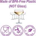 Amazing Abby - Courtney - 12-Ounce Plastic Coupe Glasses (Set of 6), Martini Glasses, Champagne Saucers, Reusable, BPA-Free, Shatter-Proof, Dishwasher-Safe, Perfect for Poolside, Outdoors, and More