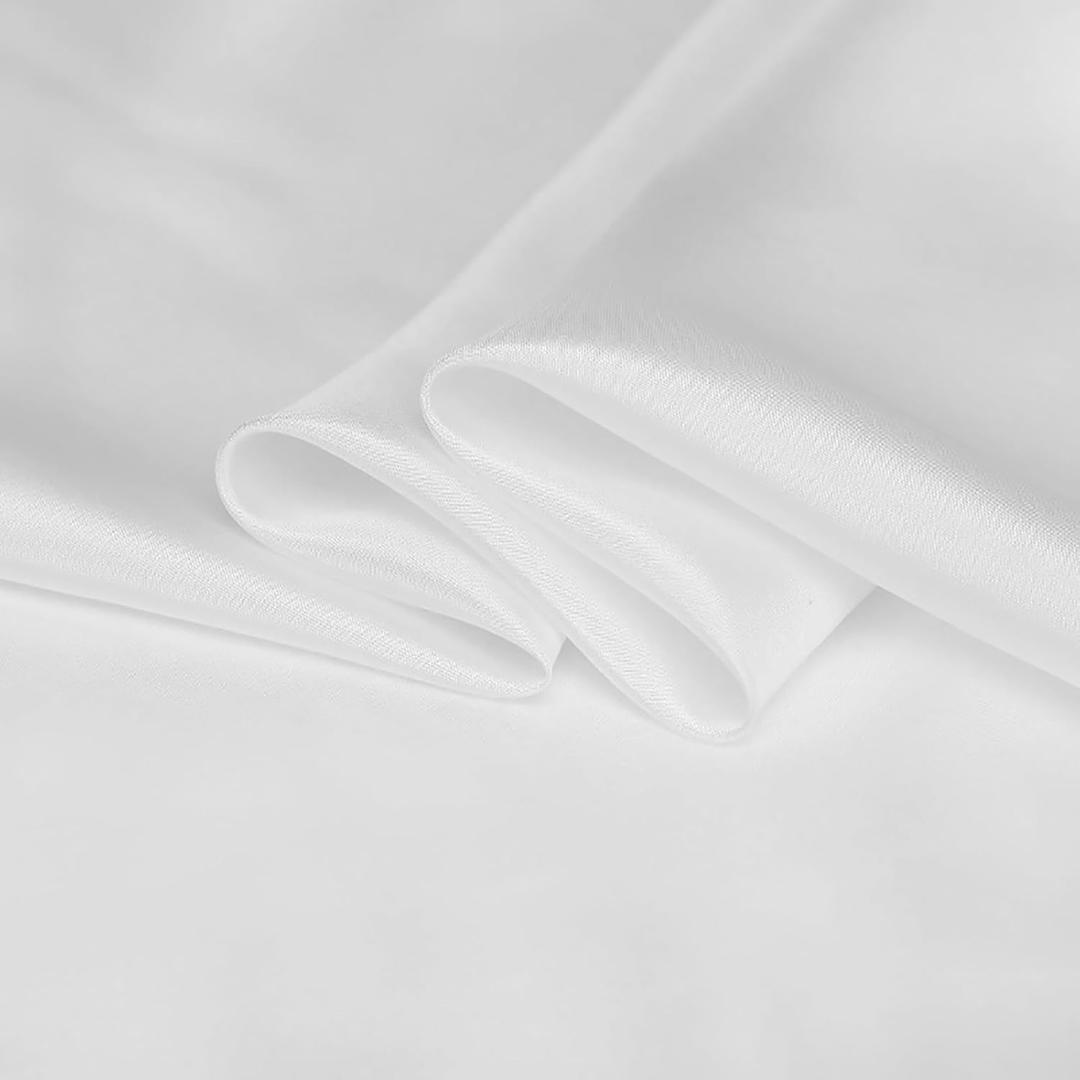 Byitre 8 m/m 100 Pure Mulberry Silk habotai Fabric - Fabric by 1 Yard - Solid Fabrics for Sewing Summer Dresses, Linings, Wedding Dresses, Crafts and DIY(Light White)