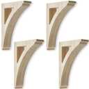 Briwooody 4 Pcs 1 3/4" W x 7 1/2" D x 10 1/2" H Traditional Wood Corbels Wooden Shelf Brackets Unfinished Paintable Solid Wooden Bracket for Doorway Countertops Home Shelves Cabinet Furniture Support