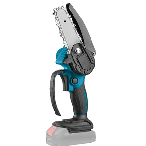 Torin ACP01B 4" Mini Cordless Chainsaw: Portable Electric (Battery Powered) Handheld Chainsaw for Wood Cutting, Garden Pruning, Tree Pruning and Shrub Pruning, Blue