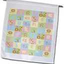 3dRose fl_20358_1 Baby Jungle Animals Alphabet Print Garden Flag, 12 by 18-Inch