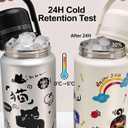 27oz Insulated Water Bottle with Handle & 3 Lids, Double Wall Stainless Steel Travel Mug with Straw & Serving Cup, Leakproof Thermal Flask for School, Gym, Camping & Gifts