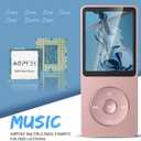 AGPTEK A02S 16GB MP3 Player, 70 Hours Playback Lossless Sound Music Player, Supports up to 128GB, Rose Gold