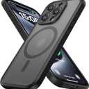 ImpactStrong Magnetic Guard Designed for iPhone 15 Pro Case [Camera Protection] [Military Grade Drop Tested] [Compatible with MagSafe] Slim Translucent Matte Phone Case (6.1") - Black