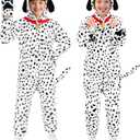 Joycover Cat Costume for Girls, Black Kids Dress Up, Halloween Costumes for Kids Aged 5-10 (Dalmatian)