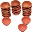 Handmade Terracotta Set of 21 Clay Diya for Diwali/Navratri Decorations Oil Lamp Tea Light Holder | Indian Festival Diyas for Pooja & Diwali Decorations | TRBD12M-016