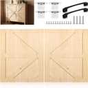 Sintuff 2 Sets 19.25'' W x 23'' H Unfinished Kitchen Cabinet Door Replacement with Hinges and Handles, Shaker Cabinet Doors Front Replacement for Kitchen Bathroom Vanity Closet