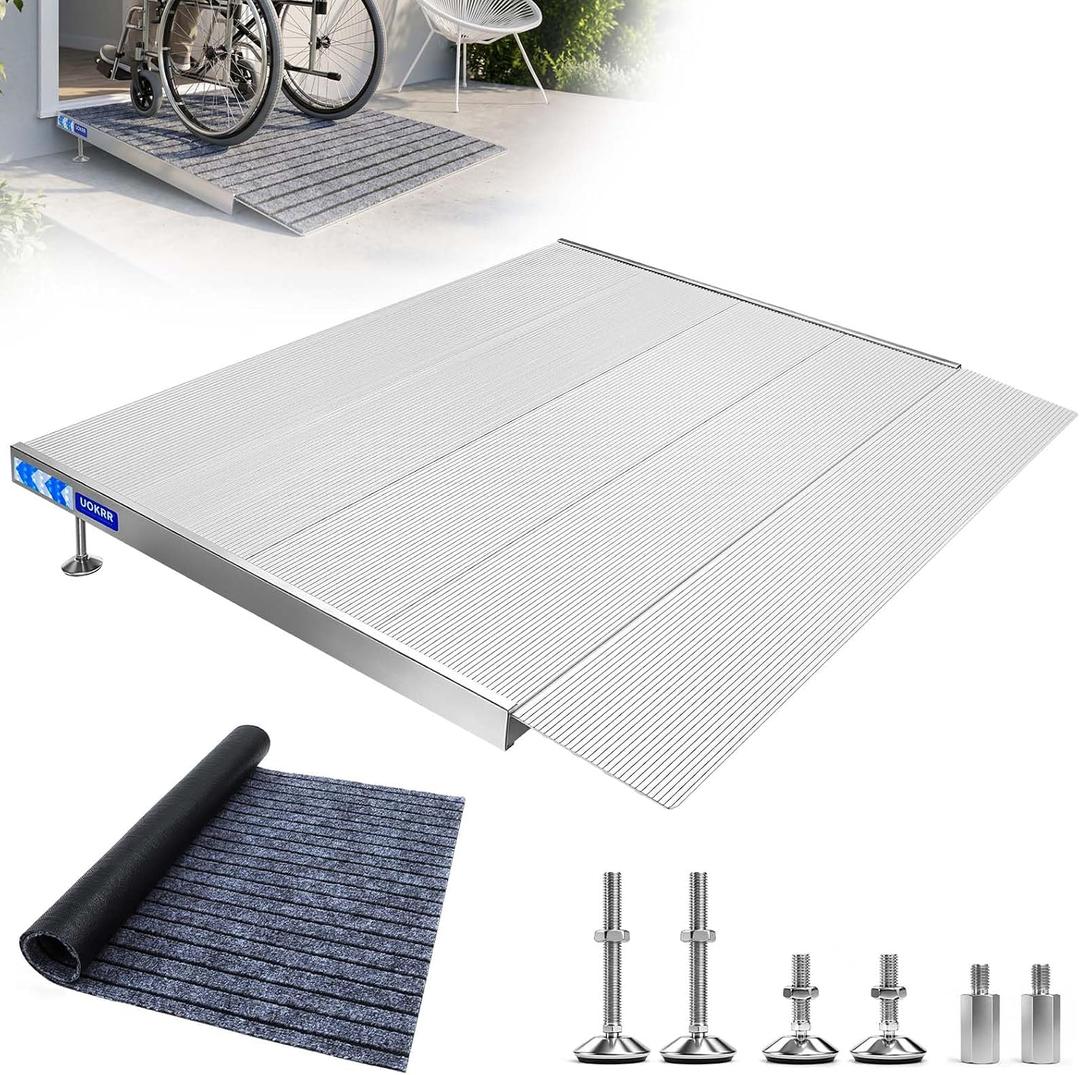 Adjustable Threshold Ramps for Doorways, 30" L×36" W & 2.6-7.1 Height