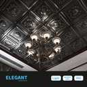 Art3d Drop Ceiling Tiles, Glue up Ceiling Tiles, 2'x2' Plastic Sheet in Black (12-Pack, 48 Sq.ft)