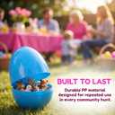 Qudoustar 12 Pack 6 Inch Jumbo Easter Eggs, Colorful Giant Plastic Fillable Eggs Bulk, for Easter Hunt Basket Stuffers Party Favors Classroom Prize Supplies Kids Boys Girls