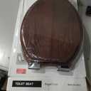 Angel Shield Elongated Wood Toilet Seat with Quiet Close,Easy Clean,Quick-Release Hinges(Elongated,Dark Walnut)