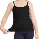 Dreammonkey Girls Full Sleeveless Camisole Tank Tops Kids Comfort Breathable Dance Tank Tops(Ages 2T-14Years) (Black)
