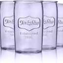 kitchentoolz Colored Drinking Glasses Set of 2- Yorkshire Tumbler 16 oz Glassware Cups for Ice Cold Drinks, Beverages, Iced Tea - Mason Jar Drink Glasses - Vintage Lavender