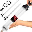 Thorstone 500cc Automotive Fluid Extractor Pump, Manual Oil Change Syringe with 2pcs 22cm PVC Suction Tubes