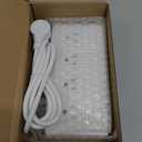 Power Strip with USB C 35W,10-in-1 Flat Plug Wall Charger - 5FT Extension Cord with 4AC, 3 USB A & 3 USB C - PD20W Charging Station for Multiple Devices - Travel Home Office (White)