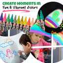 Chalk Markers 24 Pack, 6 mm Reversible Bullet & Chisel Tip, Liquid Chalk Pens for Glass, Windows & Chalkboards,19 Vibrant + 5 Metallic Colors, Wet Erase, Low Odor, Non Toxic Art Markers