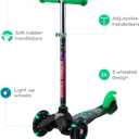 Self Balancing Kick Scooter with Light Up Wheels, Extra Wide Deck, 3 Wheel Platform, Foot Activated Brake, 75 lbs Limit, Kids & Toddlers Girls or Boys, for Ages 3 and Up