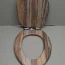 Angol Shiold Round Toilet Seat Molded Wood Toilet Seat with Quietly Close and Quick Release Hinges, Easy to Install also Easy to Clean (Round, Board) (Round-16.5)