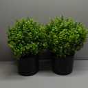 Set of 2 Artificial Boxwood Topiary Trees for Front Door - Faux Realistic Greenery Potted Plants, Fake Outdoor UV-Resistant Bushes with Pots for Porch,Farmhouse,Home,Garden Decor