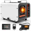 8KW All-in-One Diesel Air Heater, 12V/24V/110V Portable Parking Heating System with 5L Horizontal Fuel Tank, LCD Switch & Remote Control for RV Truck Camper Boat Garage Home