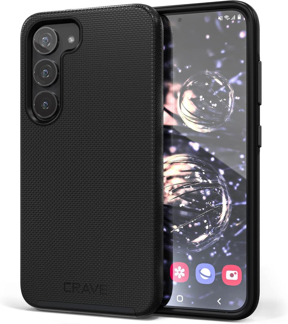 Crave for Samsung Galaxy S23 Case, Shockproof Protection Dual Layer Case for Samsung Galaxy S23 (6.1 inch) - Black