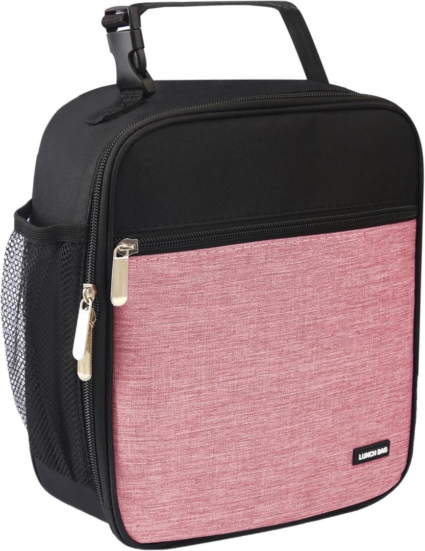 Lovoeo Lunch box Lunch bag for men women Insulated Lunchbox Lunch bags for Work Picnic Travel (Thicken dusty pink)