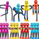 16 PCS Suction Cup Robot Toy,Shape Changing Telescopic Pop Tubes Autism Sensory Toy Kids Girls Boys Toddlers Adult,Funny Robot Action Figure Bendable Fidget Toy Gift Birthday Party Favors Christmas