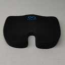 Everlasting Comfort Doctor Recommended Memory Foam Seat Cushion for Office Chairs & Car - Ergonomic Office Desk Accessories - Cushions for Tailbone Pain Relief, Sciatica & Back Support Pillow (Large, 01. Black)