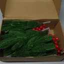 RONYOUNG 32PCS Artificial Pine Branches Christmas Holly Berries Artificial Red Berry Stems for Christmas Wreath Decorations Xmas Tree Decoration