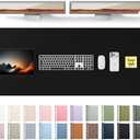 YSAGi Leather Desk Protector, Office Mat, Large Mouse Mat, Non-Slip PU Leather Blotter, Laptop Pad, Waterproof Writing Pad for Office and Home (Black, 47" x 17")