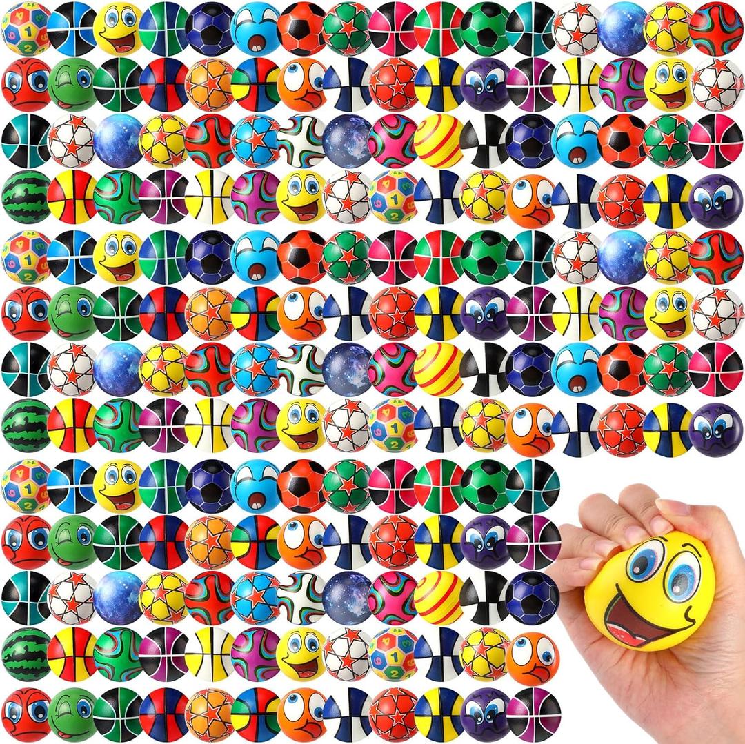 Shappy 204 Pcs Mini Foam Stress Relief Balls Bulk Pack for Adults Boys Girls, Squeeze Stress Balls for Finger Exercise Party Favors Classroom Prizes (Classic Style)