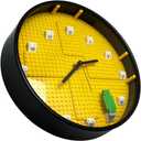 Building Accessories Minifigure Display Case,Memorabilia Display Case for Figures,Box Frame for Wall Top with Dust Protection,Kids Figures Blocks Clock,Toy Storage Box,Birthday Gift for Children (Yellow)