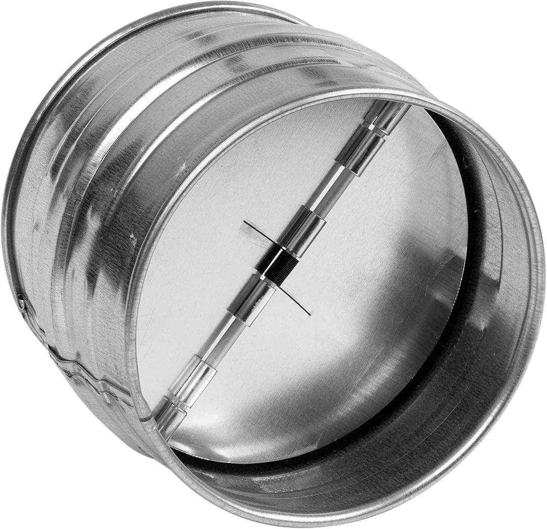 6 Inch Backdraft Damper, One-Way Airflow Ducting Insert with Spring-Loaded Folding Blades (6'')