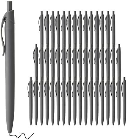 deegtran Pens Bulk, 33 Pack No Bleed Grey Barrel Click Pens, Wholesale Retractable Ballpoint Pens, Pen Medium Point, Smooth black Ink Pen, 1.0MM