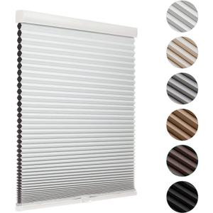 MYshade Blackout Cordless Cellular Shades Honeycomb Shade for Indoor Windows Room Darkening Blinds for Home Office Pull Down Window Shades Easy to Install 35" Wide, H72 White Pleated Shade (35"W x 72"H, White)