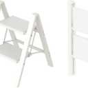 Taranta 2 Step Ladder,Aluminum Lightweight Folding 2 Step Stool with Anti-Slip Wide Pedal, 330lbs Capacity Step Ladder for Household,Kitchen,Office - White