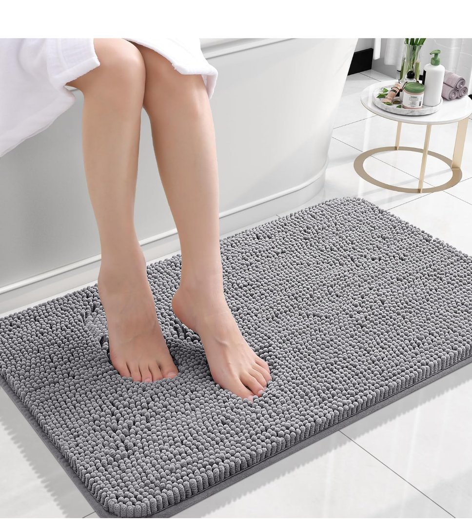 Bathroom Rugs 20"x 28"Extra Soft Absorbent Chenille Bath Rugs