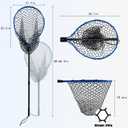 Large Fishing Net with Handle High Strength Landing Net Long Telescoping Rubber Fish Net Extendable Dip Net for Fishing Ideal for River Angling Pier Boat, 2-section-65inch