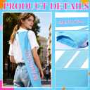 34 Inch Long Mahjong Mat Bag Cute Double Strapped Canvas Drawstring Mahjong Holder Lightweight Outdoor Carrying Bag for Board Games Travel Storage-Mat Not Include(Blue,1 Pc)
