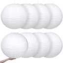 Retisee 8 Pieces 30 Inch White Jumbo Paper Lanterns Large Hanging Chinese Japanese Paper Lanterns Decoration for Home Wedding Party Ceiling Decoration