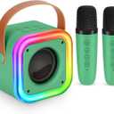 Mini Karaoke Machine for Kids, Girl Toys Gifts, Kids Karaoke Wireless Microphone for 4,5,6,7,8,9,10,11,12 Years Old Boys and Girls Christmas Party Gifts Toys (Dark Green)