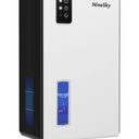 NineSky Dehumidifiers for Home, 95 OZ Water Tank, (1000 sq.ft) Dehumidifiers for Bathroom Bedroom Basement with Auto Shut Off,7 Colors LED Light(White)a