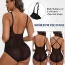 SHAPERIN Women's Low Back Shapewear Tummy Control Plunge Deep V Neck Backless Body Shaper Thong Bridal Bodysuit Bra Fajas