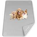 Bartuke Pee Pads for Dogs, 57" x 40" Extra Large Reusable Silicone Mat, Washable Puppy Training Pads for Potty Training, Non-Slip, Leak-Proof, Indoor Floor Protection (Light Grey)