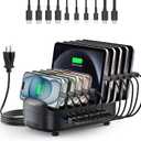 ORICO 120W Charging Station for Multiple Devices, 10-Ports USB Charging Docking Organizer with Cables, Multi USB Charging Station Compatible with iPad, Tablet, Kindle, Airpods and Cell Phone