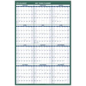 AT-A-GLANCE Dry Erase Calendar 2026-2027 Academic & Regular Year Wall Planner, 12-Month, 24" x 36", Double Sided, Vertical (PM210S28)